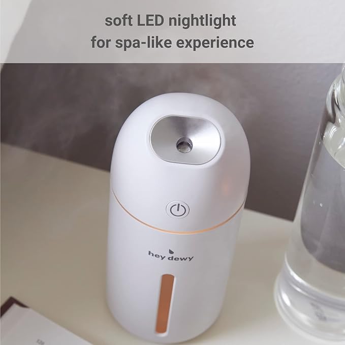 Hey Dewy Wireless, Rechargeable, Self-Care, Skin-Nourishing, Hydrating, Portable Cool Mist Humidifier (Pearl) - Image 8
