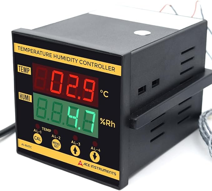 Panel Mounting Digital Temperature Humidity Controller (Temp: 0 to 60.0°C & RH: 0 to 100.0%) for Poultry, Incubators, Egg-Shelf Along with Factory Calibration Certificate Model: AI-RHTC - Image 3