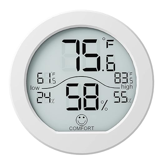SECRUI Digital Hygrometer Thermometer for Room Temperature Humidity Meter Indoor Thermometer Accuracy Calibration LCD Temperature Sensor with Maximum and Minimum Records, TH1, White by SECRUI