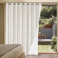 H.VERSAILTEX Sliding Door Curtains, Linen 100% Blackout Curtains Durable Thick Textured Linen Look Patio Door Curtain Anti Rust Grommet Extra Wide Window Drapes, W100 x L96 inch- Ivory by HVERSAILTEX