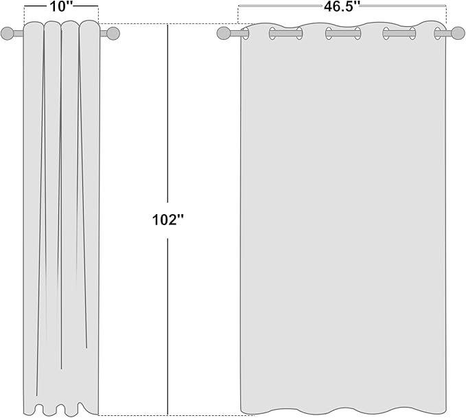 NICETOWN Cream 100% Blackout Linen Curtains 102 inch Long Burg for Living Room, 1 Pair, 52" Width Each Panel, Farmhouse Thick Completely Blackout Window Treatment Thermal Insulated Drapes - Image 10