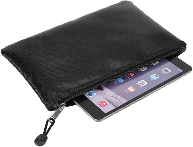 plplaaoo Fire Document Bag Briefcase High Temperature Liquid Silicone Material for Passport Money Laptop Keeping Home Use Black 27x16cm 29x20cm (29 * 20CM) - Image 2