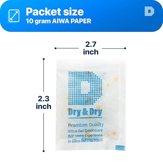 Dry & Dry 10 Gram [200 Packets] Orange Indicating Silica Gel Packets Desiccants - Food Safe Silica Packs, Silica Gel, Silica Packets, Desiccant Packs for Food Storage - Image 2