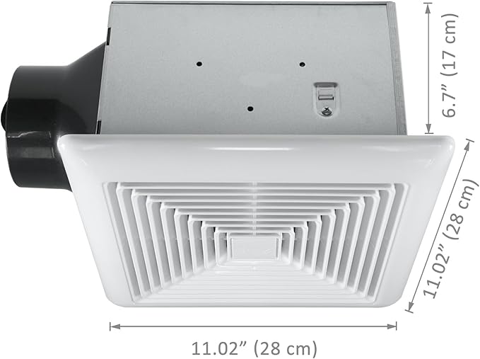 BV LED Bathroom Exhaust Fan With Light 90CFM - 0.8 Sones, Ultra Quiet, 800lm | Bathroom Vent Fan 3000K/4000K/5000K, Covers up to 80-90 Sq. Ft. | 4 Inch Duct Collar, Easy Install & Replace - Image 4