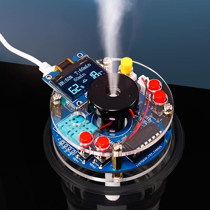 STEM Electronic DIY Kit Humidifier Soldering Project Kit, Temperature OLED Display Humidity Control, Auto-Off Timer and Memory Function Home Office by TKXEC