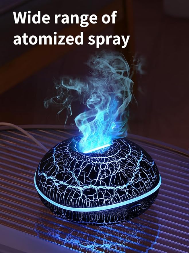 Essential Oil Diffusers Ultrasonic UFO Aromatherapy Diffuser, Ultrasonic Diffuser, Cool Mist Humidifier, 7 Colors LED Lights Changing for Home, Office, Spa 200ml (Crack) - Image 3