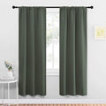 NICETOWN Bedroom Curtains Blackout Draperies - All Season Thermal Insulated Solid Rod Pocket Top Blackout Curtains/Drapes for Kid's Room (Dark Mallard, 1 Pair, 34 x 72 Inch) by NICETOWN