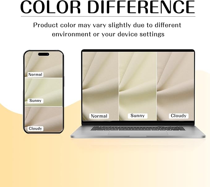 ChrisDowa Small Window Curtains 50 inches Long for Bedroom - Grommet Short Thermal Insulated Room Darkening Curtains for Kitchen (2 Panels, Beige, 29 x 50 Inch) - Image 7