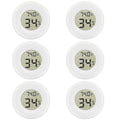 6-Pack Mini Round Hygrometer Thermometer Digital LCD Monitor Indoor Outdoor Humidity Meter Gauge Temperature for Humidifiers Greenhouse Reptile Fahrenheit Celsius White by Rojuna