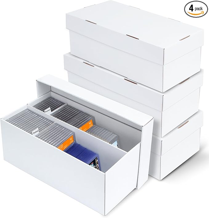 Pulchra 4 Pack Trading Graded Card Storage Box - 2 Rows Graded Card Case Holds 88 PSA Slab Cards, Graded Card, Cardboard Holder Organizer Boxes with Dividers for Sport Cards PSA/GMA/CSG/SGC/HGA/MTG by Unknown