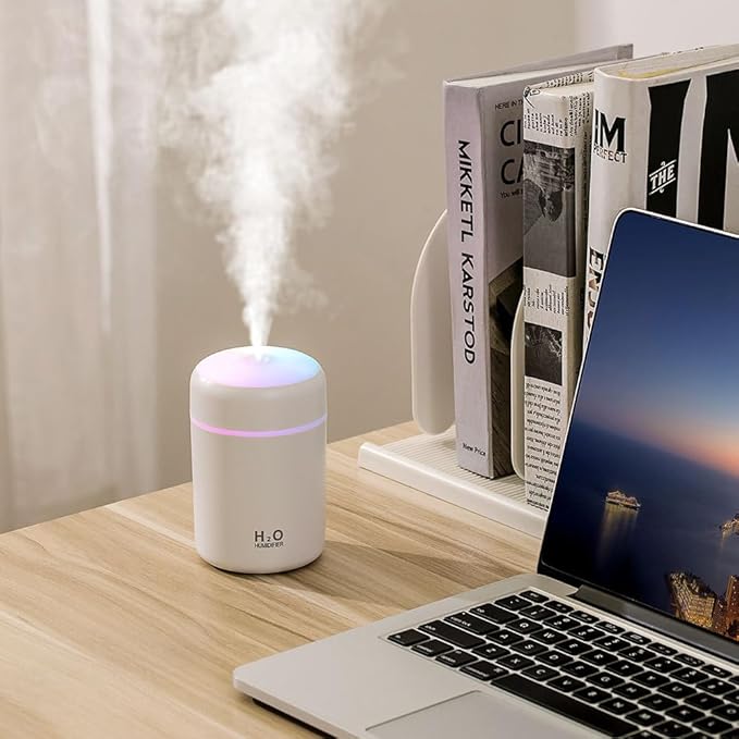 Portable Mini Humidifier, 300ml with Colorful LED Night Light, USB Personal Desktop Humidifier for Car Office Home Travel, Auto Shut-Off, 2 Mist Modes, Super Quiet - Image 3