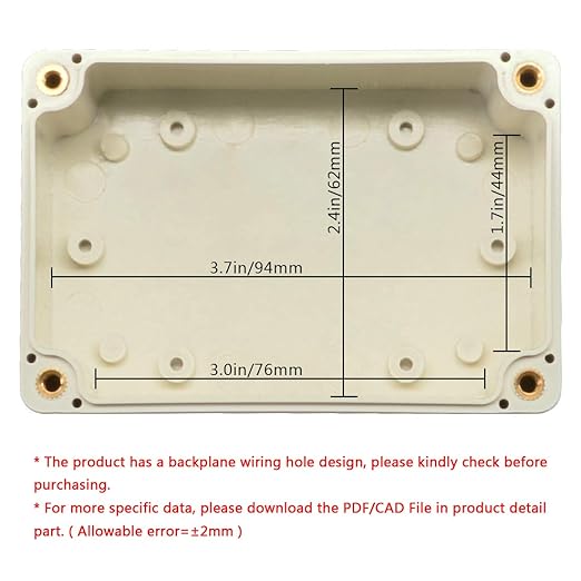 LeMotech ABS Plastic Junction Box Dustproof Waterproof IP65 Electrical Enclosure Box Universal Project Enclosure Grey with PC Transparent Clear Cover 3.9 x 2.7 x 2 inch(100 x 68 x 50 mm) - Image 5