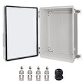 Waterproof Electrical Box, IP67 Junction Box Stainless Steel Latch Hinged Clear Cover Project Enclosure with Wall Bracket 13.8" x 9.8" x 5.9" by YETLEBOX