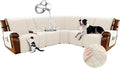 Arfntevss Waterproof Recliner Sectional Couch Covers for Reclining L Shape Sofa Cover Non Slip Washable L Shaped Slipcover Sets for Dog Furniture Protector (5 Seat with 1 Console Cover, Beige) by Arfntevss