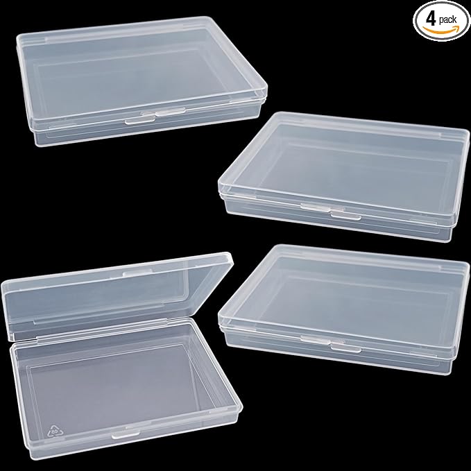 4 Pcs Mini Trading Card Case Clear Plastic Storage Box Game Card Deck Box Cards Holder Box Plastic Organizer Container for Bankcard Bussiness Cards by EaciTown