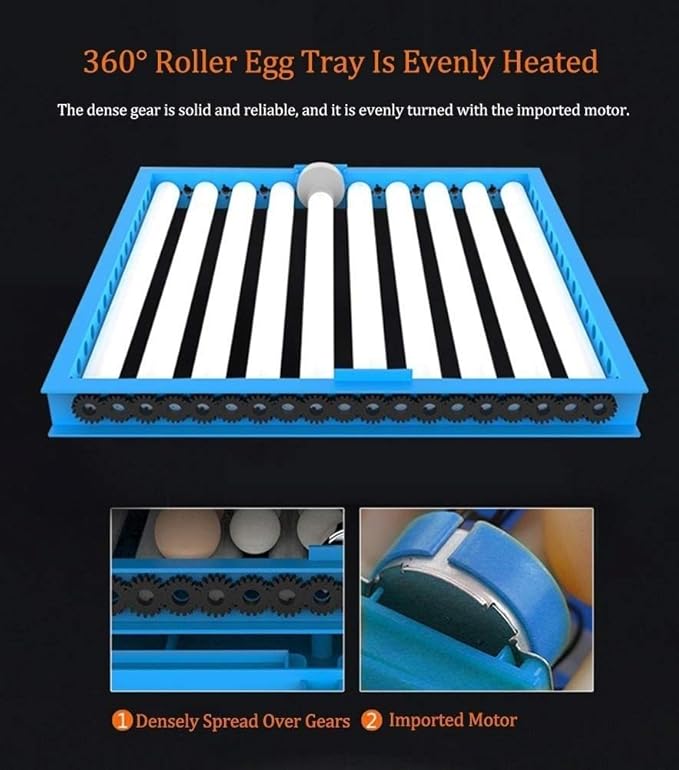 Large Egg Incubator 256 Eggs Automatic Turning Poultry Hatcher Digital Temperature Humidity Control Panel for Farm Family Use - Image 4