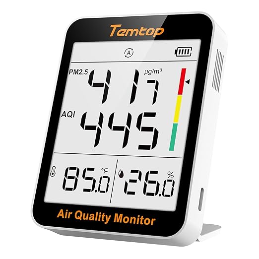 Temtop Air Quality Monitor Indoor Thermo-Hygrometer - PM2.5, AQI, Temperature, and Humidity Meter for Home, Office, or School, Air Quality Measurement, 60-Day Battery Life, S1 UP, 30-Pack by Temtop