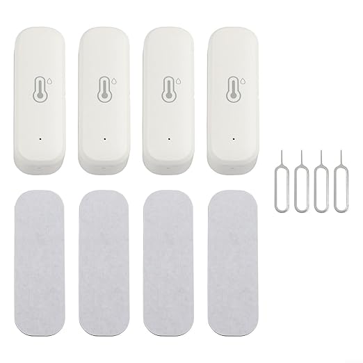 4PCS for Zigbee Wireless Temperature and Humidity Sensor Indoor Smart Thermohygrometer with ±1°C and ±5% RH Accuracy App Alerts Voice Control for Home Office Monitoring - Image 2