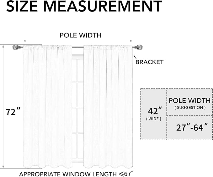 Easy-Going Rod Pocket Blackout Curtains for Bedroom, Room Darkening Window Curtains for Living Room, Thermal Insulated Noise Reduction Solid Window Drapes, 2 Panels(42x72 in, Black) - Image 6