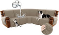 Arfntevss Waterproof Recliner Sectional Couch Covers for Reclining Sectional L Shape Sofa Cover Non Slip Washable Recliner L Shaped Slipcover Sets for Dog Furniture Protector (5 Seater, Camel) by Arfntevss