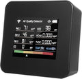14 in 1 Indoor Air Quality Monitor Air Quality Detector CO₂ CO TVOC HCHO Temperature Humidity PM2.5 PM1.0 PM10 Desktop Air Quality Tester with Time/Date/Alarm Clock/Timer/Stopwatch Support APP Control by KKnoontools