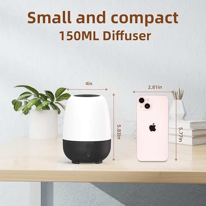 150ML Rechargeable Battery Powered Essential Oil Diffuser, Cordless Portable Aromatherapy Diffuser,7-Hour Run time, 7-Color LED Lights - Image 4