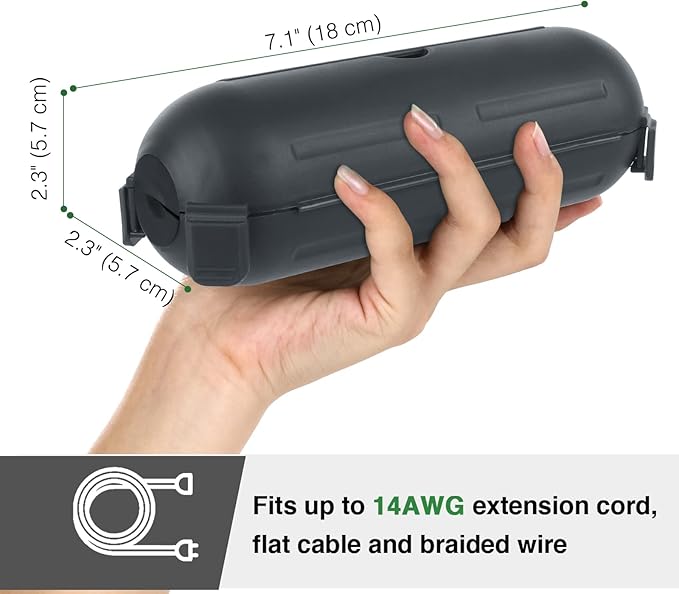Flemoon [3 Pack] Outdoor Extension Cord Safety Cover with Waterproof Seal, Weatherproof Electrical Connection Box to Protect Outdoor Outlet, Plug, Socket, Christmas Holiday Decoration Light, Gray - Image 2