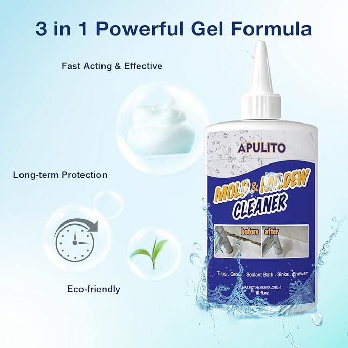 APULITO Household Cleaner Gel for Bathroom Shower Kitchen Tile Grout, Sinks Countertops 10 Fl Oz (Pack of 1) - Image 2