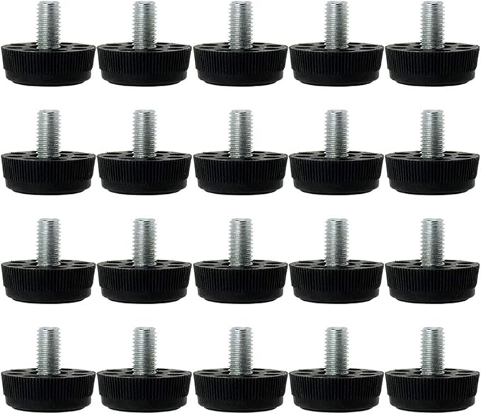 uxcell M8 x 13 x 30mm Furniture Glide Leveling Feet Adjustable Leveler Floor Protector for Home Restaurant Table Leg 20 Pack by uxcell