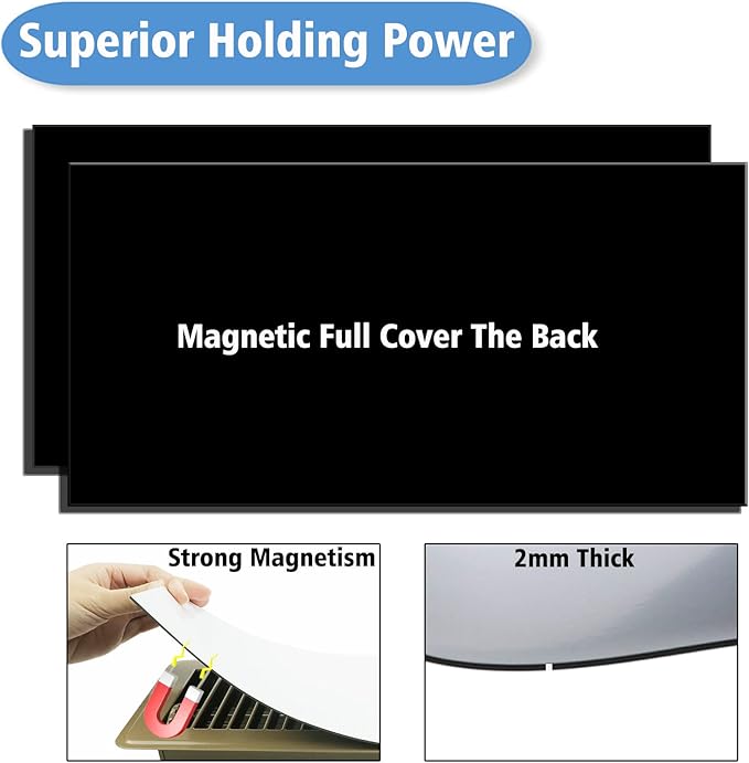 Powerful Thick Magnetic Vent Cover 5.5 X 12 Inch Fits Home Air Vent for Floor, Wall, Ceiling Steel Registers, RV, Easily Cut to Any Size (Set of 4) - Image 5