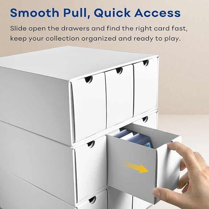 Trading Card Storage Box, Top Loaders Storage Box with 80 Dividers, Cardboard Toploader Card Boxes for Sports Card, Baseball, MTG, TCG, Playing Cards, 12 Drawer - Image 3