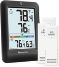 Newentor Indoor Outdoor Thermometer Wireless, Weather Stations Wireless Indoor Outdoor, Outdoor Thermometers for Patio House, Outside Inside Thermometers with Comfort Indicator, Black with 3 Sensors by Newentor