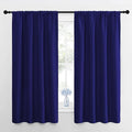 NICETOWN Bedroom Curtains Blackout Draperies, Navy Blue, 1 Pair, 34-inch W x 63-inch L, Home Decorations Thermal Insulated Solid Pole Top Blackout Drapes for Living Room by NICETOWN