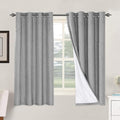 H.VERSAILTEX Linen Blackout Curtains 63 Inches Long 100% Blackout Thermal Insulated Textured Linen Look Curtain Draperies Anti-Rust Grommet, Energy Saving with White Liner, 2 Panels, Dove Gray by HVERSAILTEX