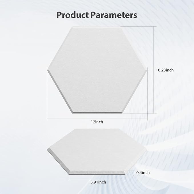12 Pack Acoustic Panels Self Adhesive Sound Proof Foam, High Density Sound Acoustic Foam Panel, 12X10.23X0.4 Inch Hexagon Wall Panels in Home,Office,Reccording Room,Studio(Snow White) - Image 6