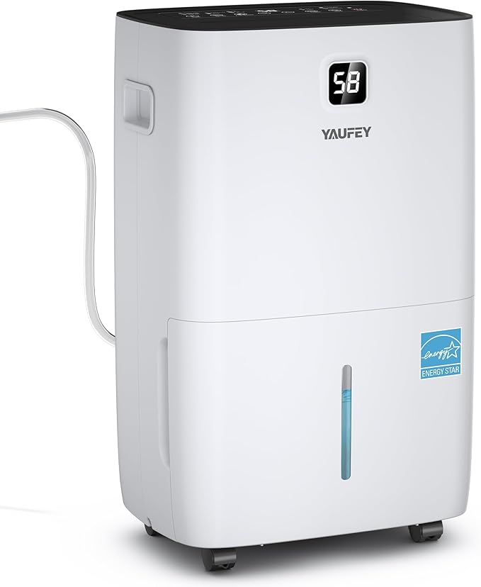 Yaufey 150 Pints Energy Star Dehumidifier with Pump for Home, Basement and Large Room up to 7000 Sq. Ft., With Drain Hose, Timer, Intelligent Humidity Control and Large Water Tank by Yaufey