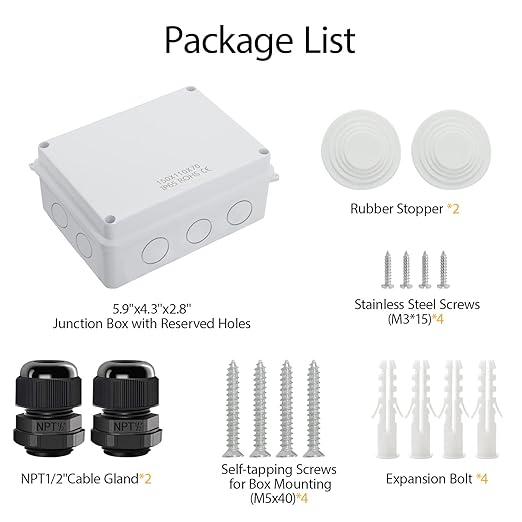 LeMotech Junction Box, Electrical Box IP65 Water Resistant Dustproof ABS Plastic Project Enclosure for Electronics White, External Size 5.9 x 4.3 x 2.8 inch - Image 7