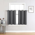 ChrisDowa Small Window Curtains 36 inches Long for Bedroom - Grommet Short Thermal Insulated Room Darkening Curtains for Kitchen (2 Panels, Grey, 42 x 36 Inch) by ChrisDowa