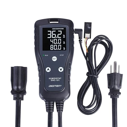 DIGITEN Humidity Controller DHC101 Digital Humidistat Pre Wired Outlet Reptile Humidity Controller for Grow Tent Mushroom Greenhouse Homebrew Fermentation Humidifier Dehumidifier by DIGITEN