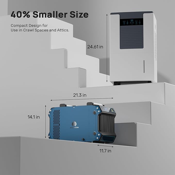 ARGENDON 180 Pints Crawlspace Dehumidifiers with Pump and Drain Hose, Commercial Dehumidifier for Basement, Industrial Large Spaces, Basement, Job Sites, cETL, 5-Year Limited Warranty - Image 5