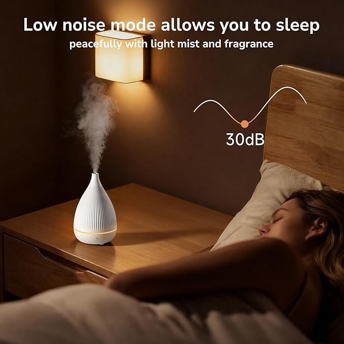 Ultrasonic Essential Oil Diffuser, Home Fragrance Aroma Diffuser with Auto Shut-Off, Color Change Night Light & Ultra-Quiet Operation, BPA-Free Portable Aromatherapy Humidifier for Home (White-2) - Image 5