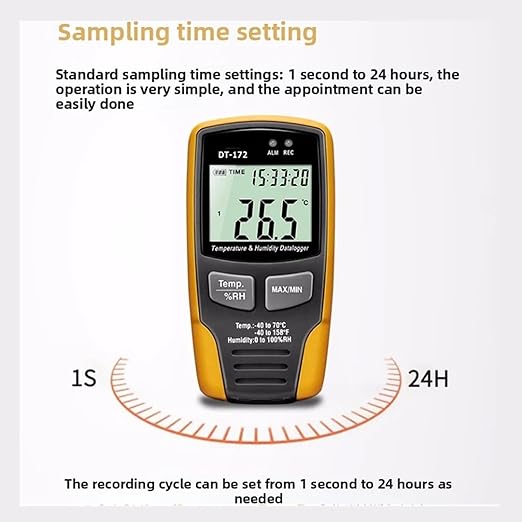 Compact Temperature and Humidity Data Logger 32000 Memory Hygrometer Moisture Meter Recorder(Black) - Image 6