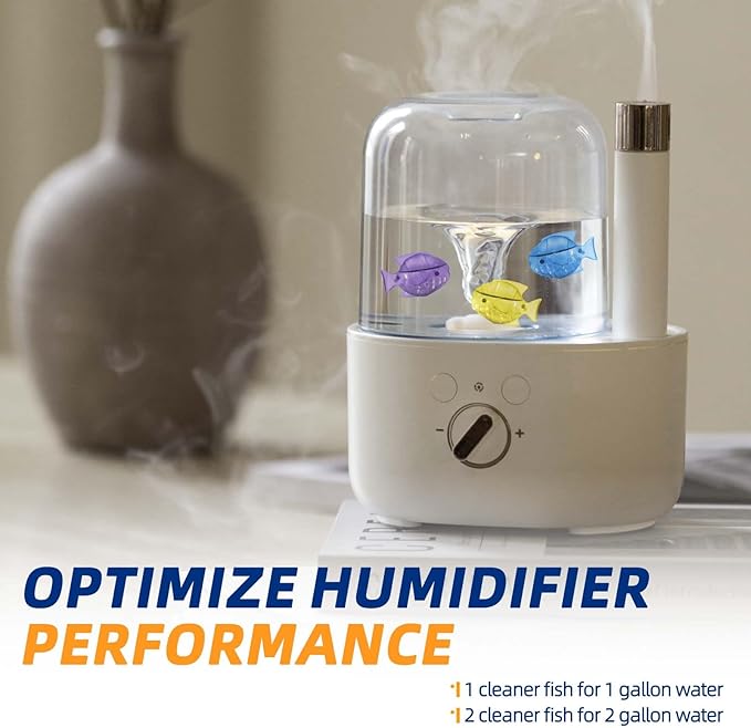 Humidifier Cleaner Fish, Tank Cleaning Cartridge, Purifies Water and Eliminates Mineral Build-up, 12 Pack - Purple, Blue,Yellow 3 Colors - Image 6