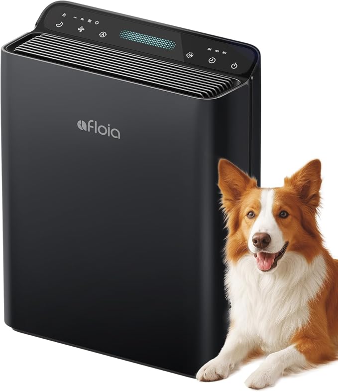 Afloia Air Purifier for Home Large Room Bedroom Up to 2000Ft² with PM2.5 Air Quality Monitor Smart Auto Mode, Washable Pre Filter Cleaner for Pet, Black by Afloia