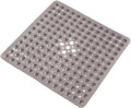 Anti-Slip Bathtub Shower mat, 20.8×20.8（Approximately 53×53cm） inch Soft Oversized Machine Washable Non-Slip Bathtub mat with Drainage Holes, Bathroom Floor Suction Cup.（1-Clear Gray） by ERASILKEN-X