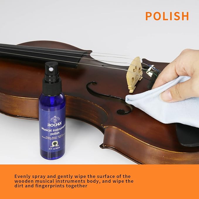 All-in-One Violin Care Cleaning & Maintenance Kit: Beeswax, Liquid Rosin, Rosin Remover, String Oil, Polish, Humidifier, String Brush, Cleaning Cloth & Case – Keep Your Instrument in Optimal Condition - Image 3