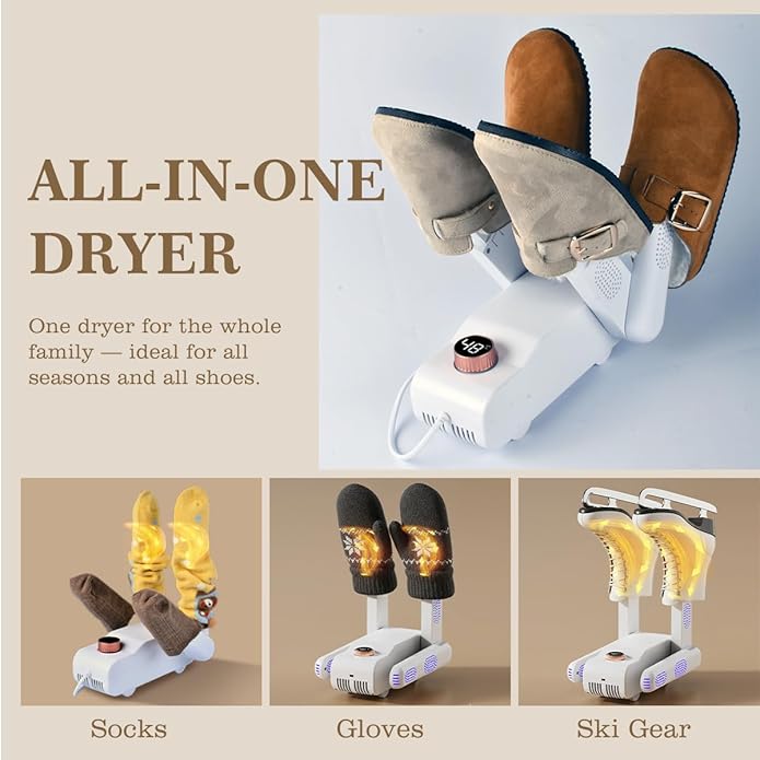 Boot Dryer Shoe Dryer, Glove Dryer with Heat Blower, Quick Drying Warmer for Work Boots, Sneakers, Hats, Helmets - Image 2