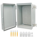 Electrical Box, Outdoor Waterproof Box IP67 Junction Box with Mounting Plate,ABS Plastic Project Box Power Cord Enclosure Grey 8.7" Dx6.7 Wx4.3 H by LuSumtly