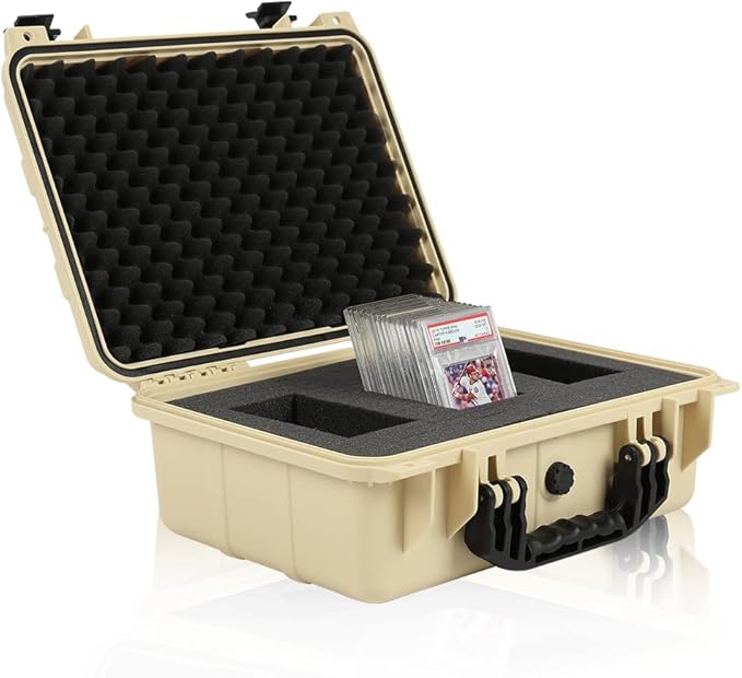 G-PLUS Graded Card Storage Box Compatible with BGS PSA SGC FGS Weatherproof Graded Sports Trading Cards(Large, Beige) by G-PLUS
