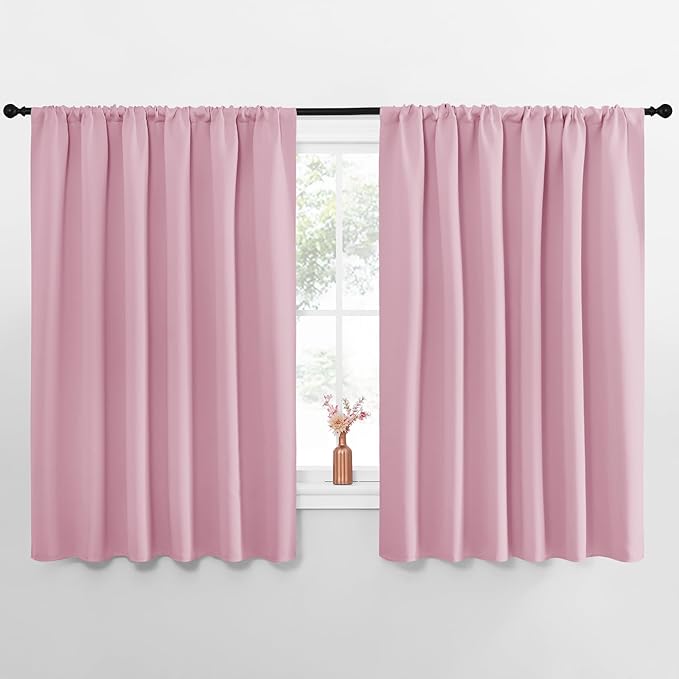 NICETOWN Blackout Curtains for Bedroom, Blackout Curtain Panels, Rouge Pink, 1 Pair, 70 by 63-inch, Window Treatment Energy Saving Thermal Insulated Solid Rod Pocket Blackout Drapes/Draperies by NICETOWN